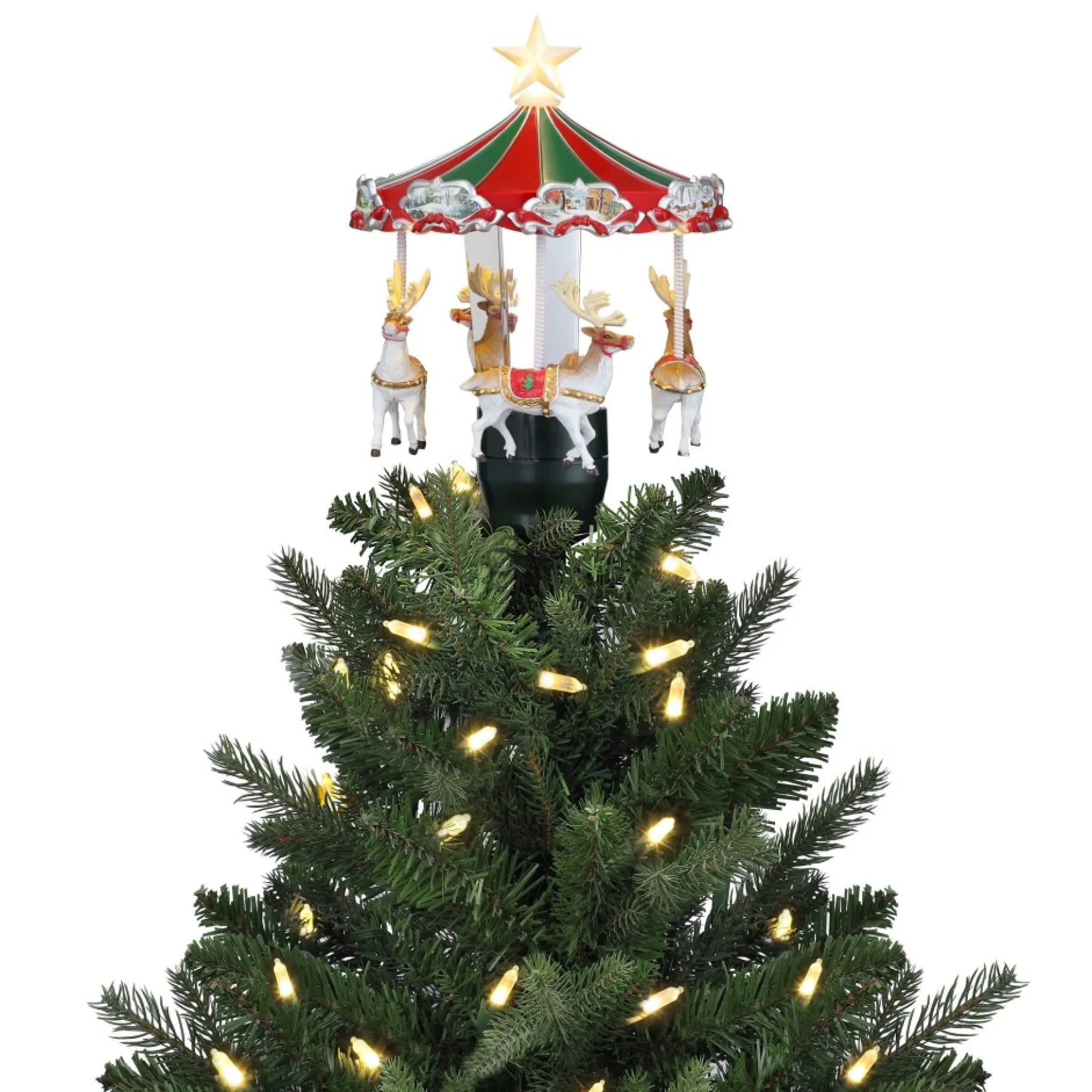 Shop 11" Animated Carousel Tree Topper Carousels