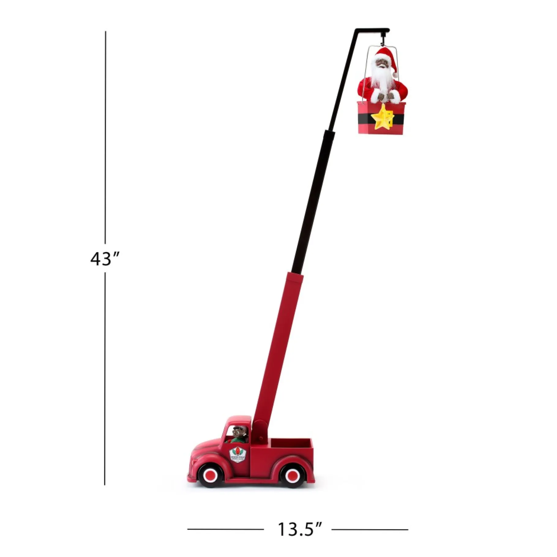 Shop 43" Animated North Pole Lighting Crew - Black Santa Musical Decor