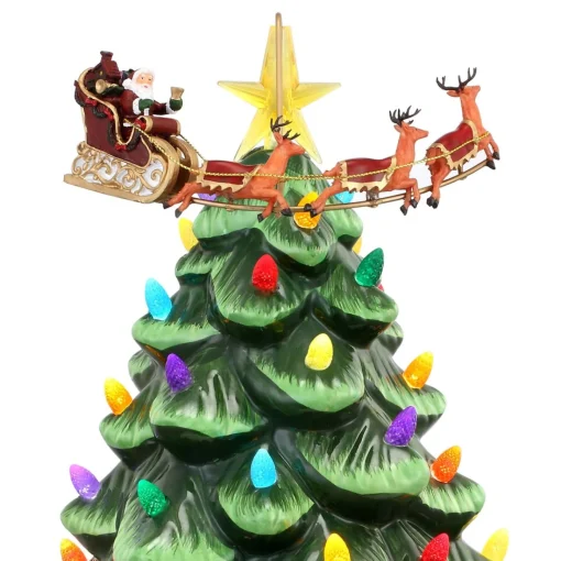 Best Sale 14" Animated Nostalgic Ceramic Tree - Santa's Sleigh Character Trees