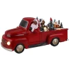 Hot 11" Animated Nostalgic Red Truck - Black Santa Trains & Trucks