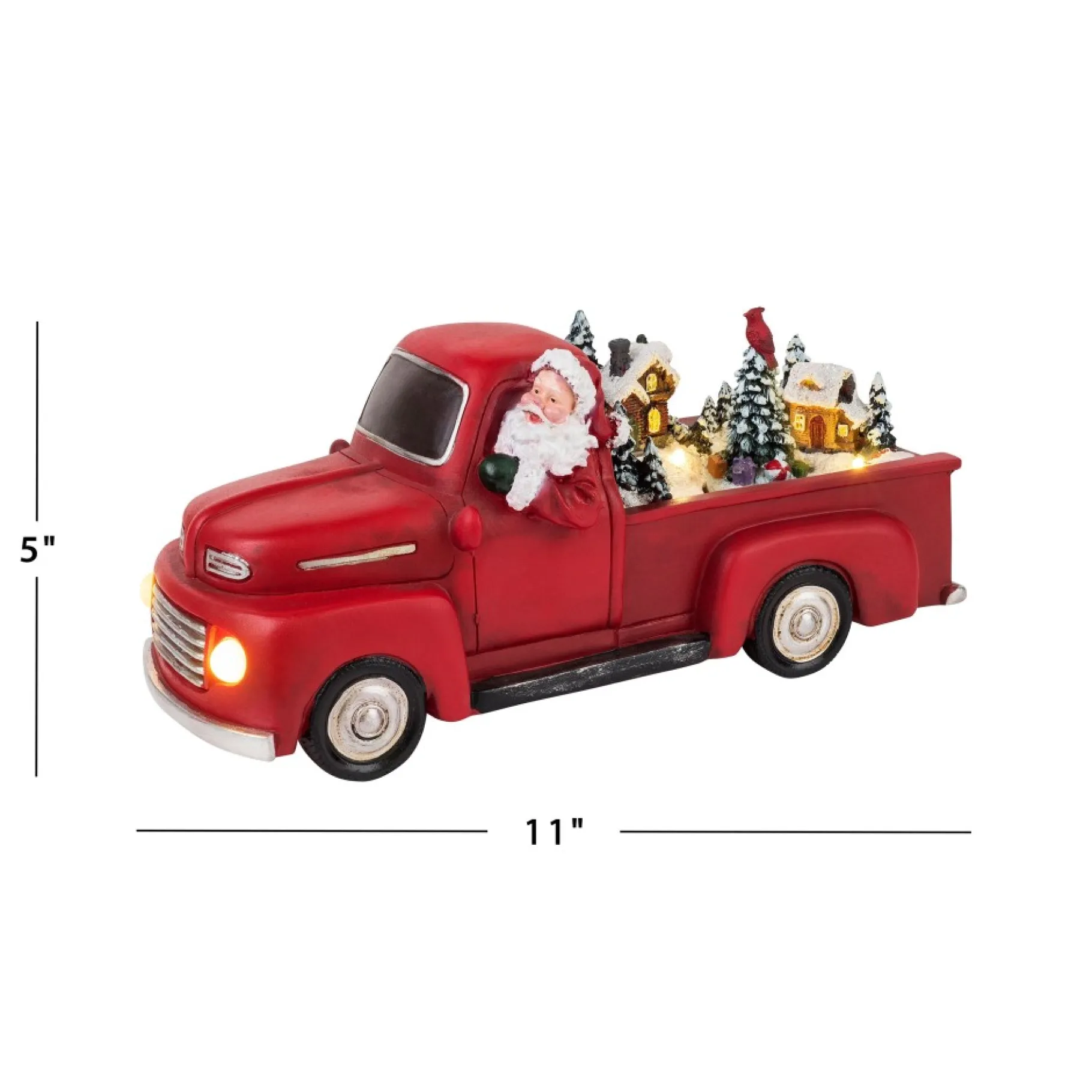 Flash Sale 11" Animated Nostalgic Red Truck - White Santa Trains & Trucks