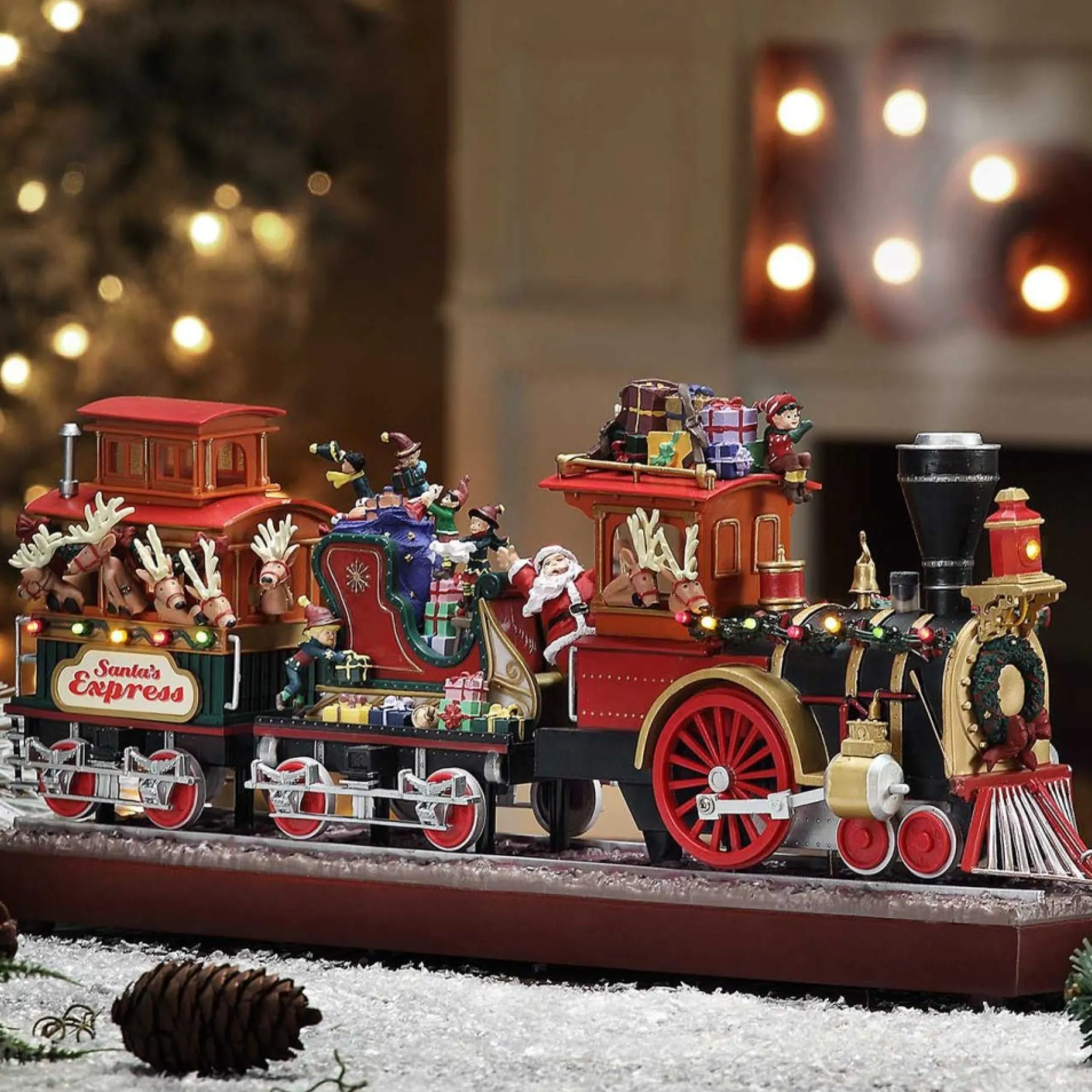 New 16.75" Animated Santa's Express Trains & Trucks