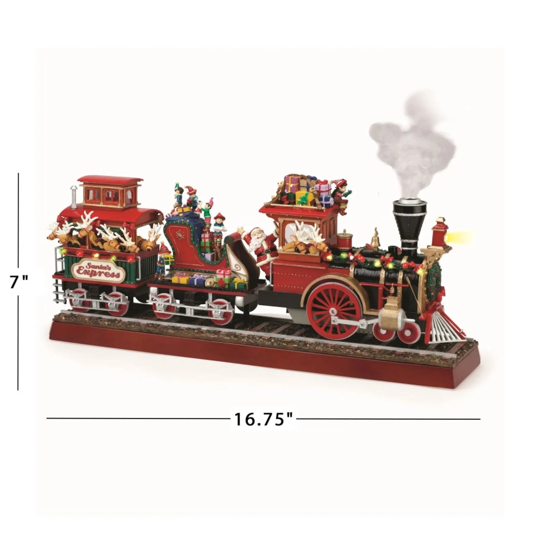 New 16.75" Animated Santa's Express Trains & Trucks