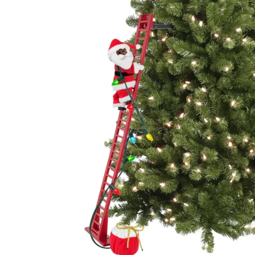 Sale 43" Animated Super Climbing Black Santa Super Climbers