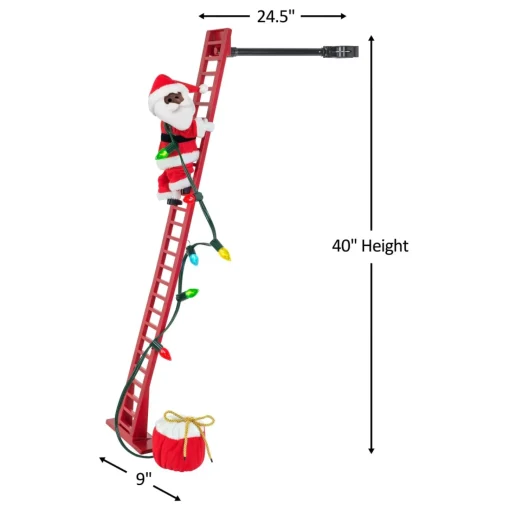 Sale 43" Animated Super Climbing Black Santa Super Climbers