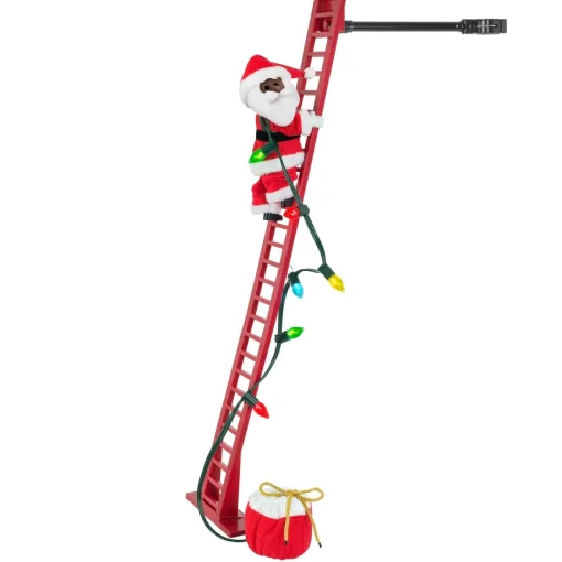 Sale 43" Animated Super Climbing Black Santa Super Climbers