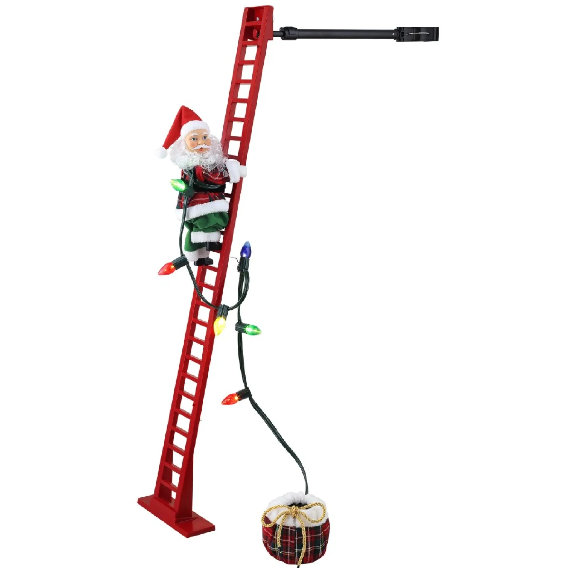 Flash Sale 43" Animated Super Climbing Plaid Santa Climbers