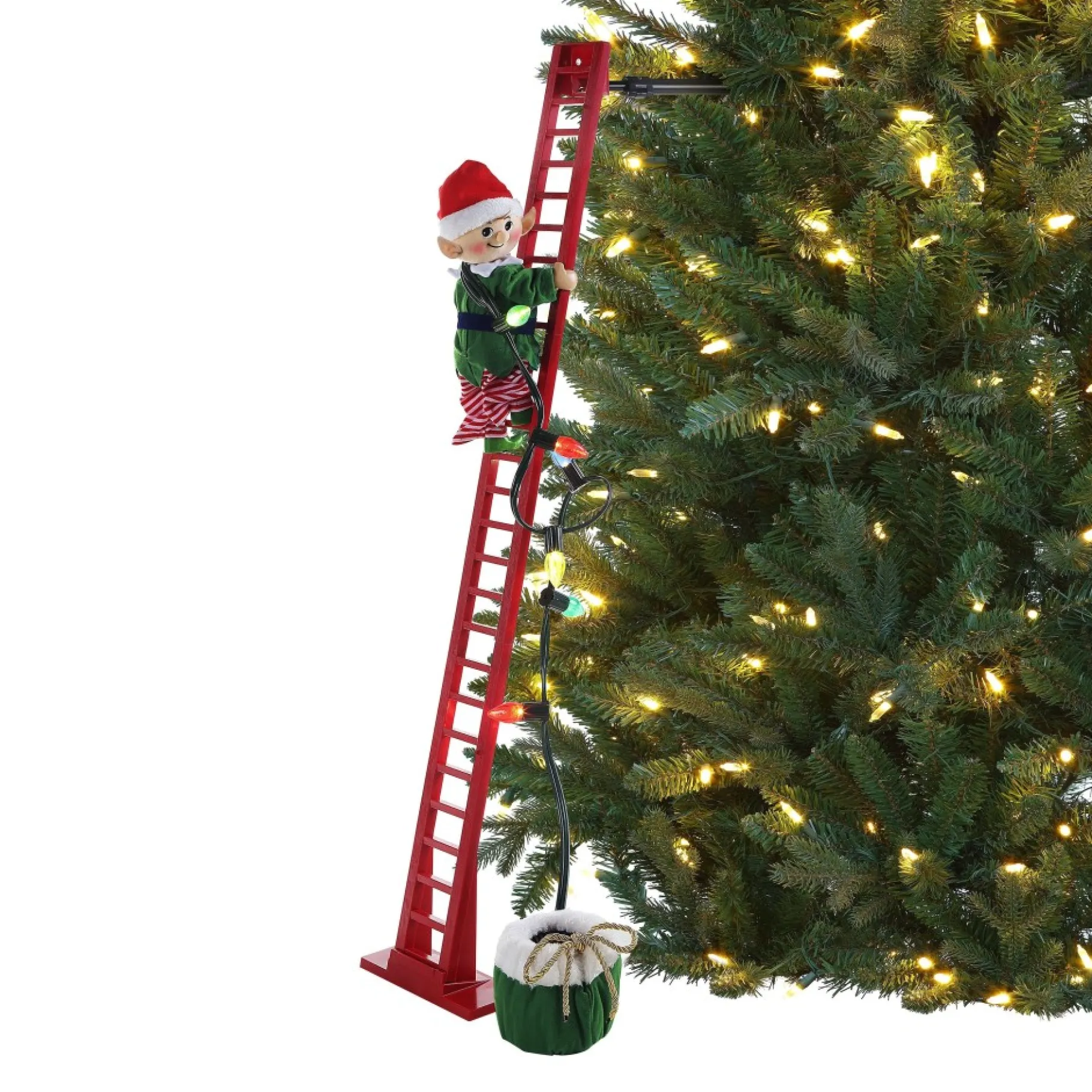 Cheap 43" Animated Super Climbing White Elf Climbers