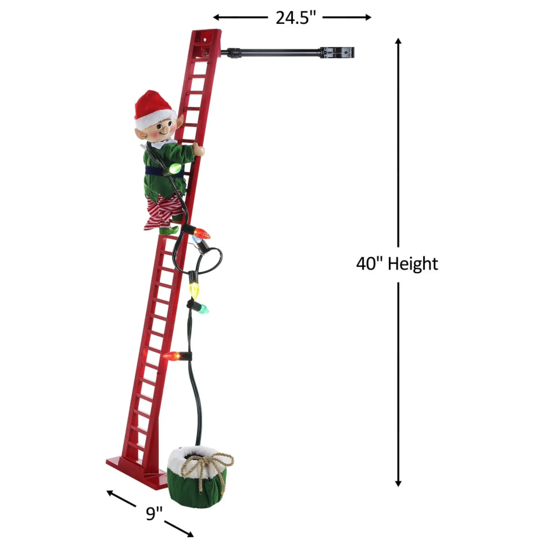Cheap 43" Animated Super Climbing White Elf Climbers