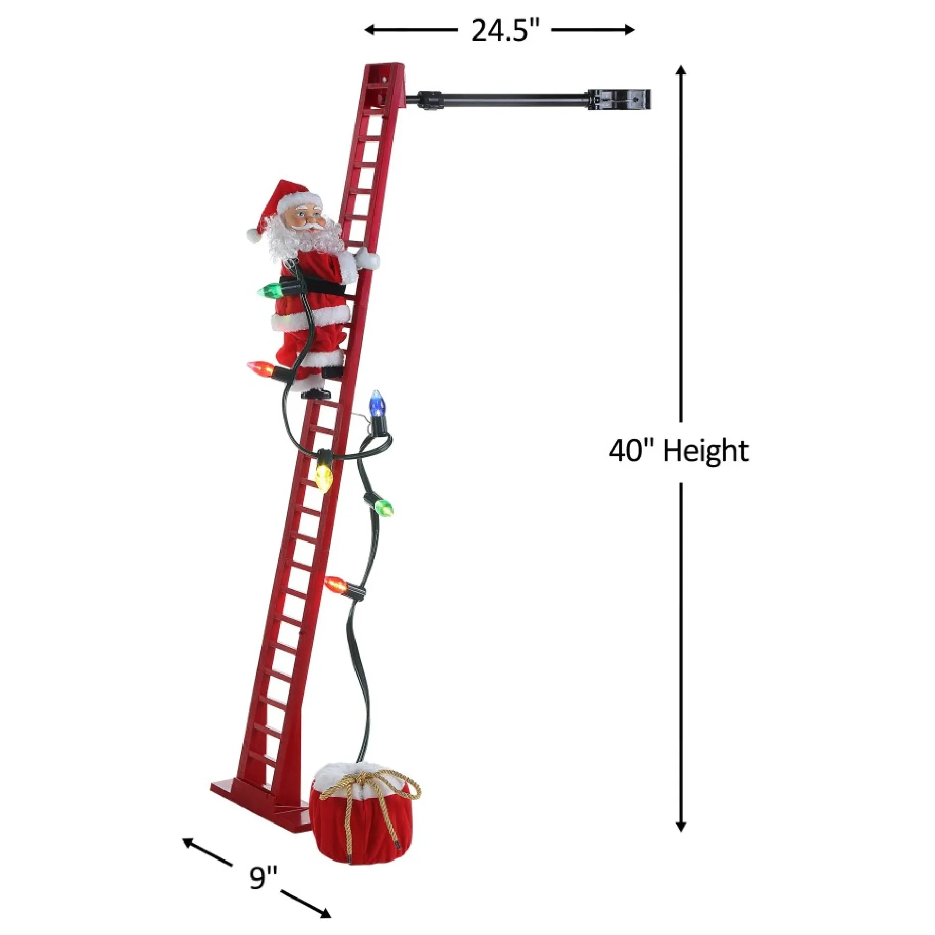 Online 43" Animated Super Climbing Sculpted White Santa Super Climbers