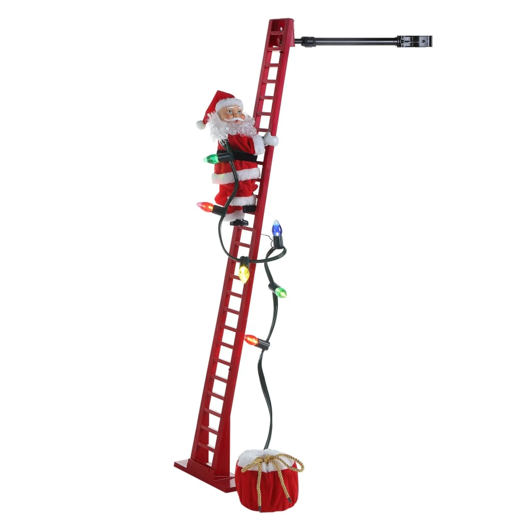 Online 43" Animated Super Climbing Sculpted White Santa Super Climbers