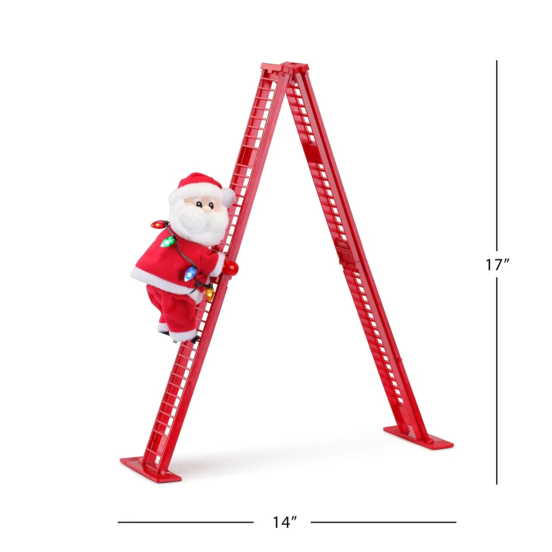 Outlet 17" Animated Tabletop Climbing White Santa Climbers