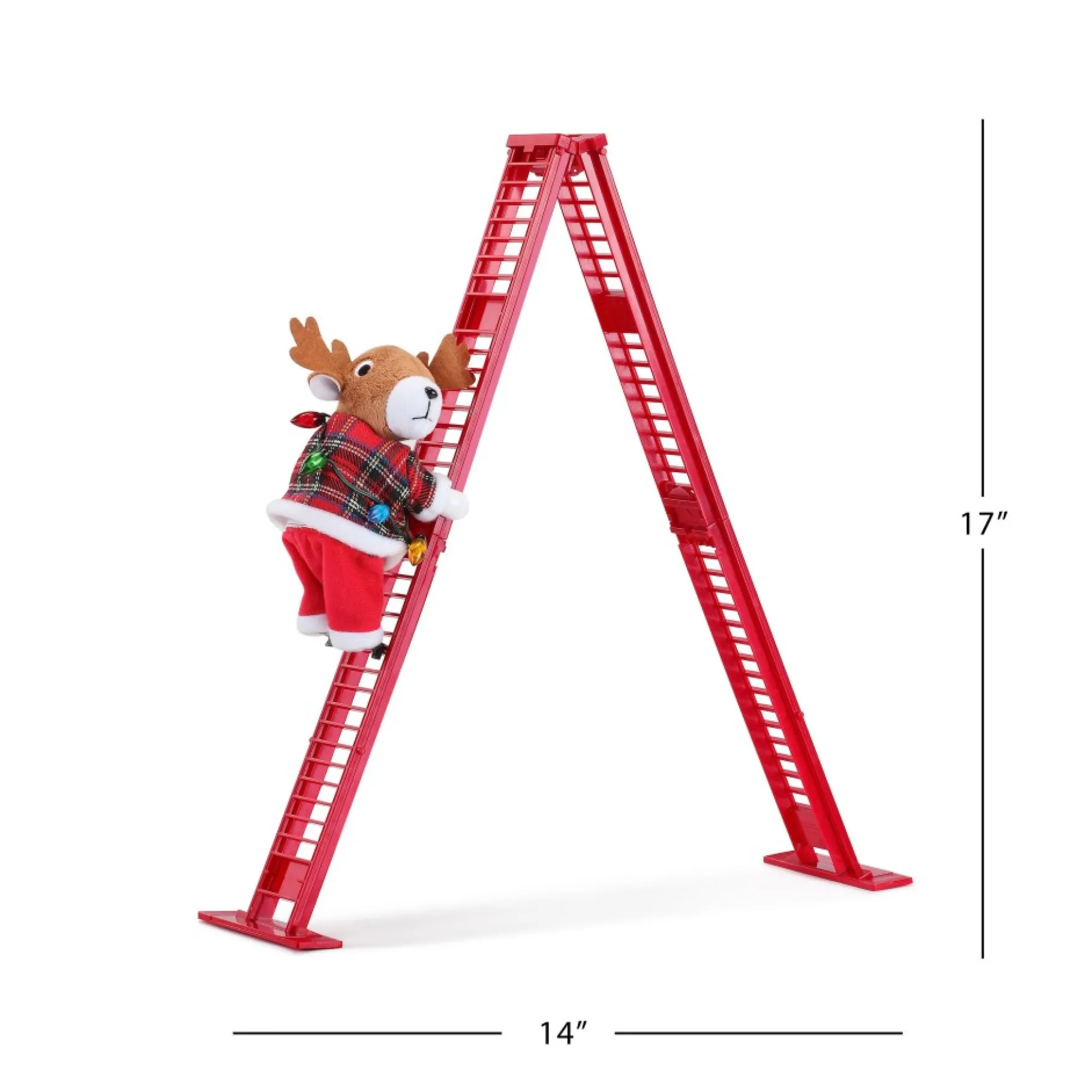 Clearance 17" Animated Tabletop Climbing Reindeer Climbers
