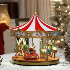 Hot 12" Animated Very Merry Carousel Carousels