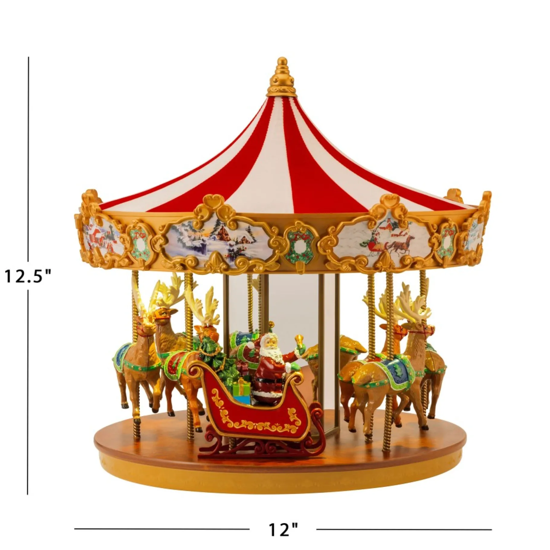 Hot 12" Animated Very Merry Carousel Carousels
