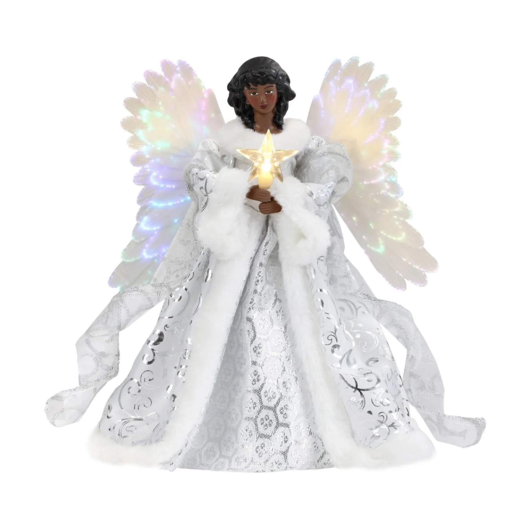 Shop 12" Fiber Optic Animated Tree Topper - Black Angel Tree Toppers
