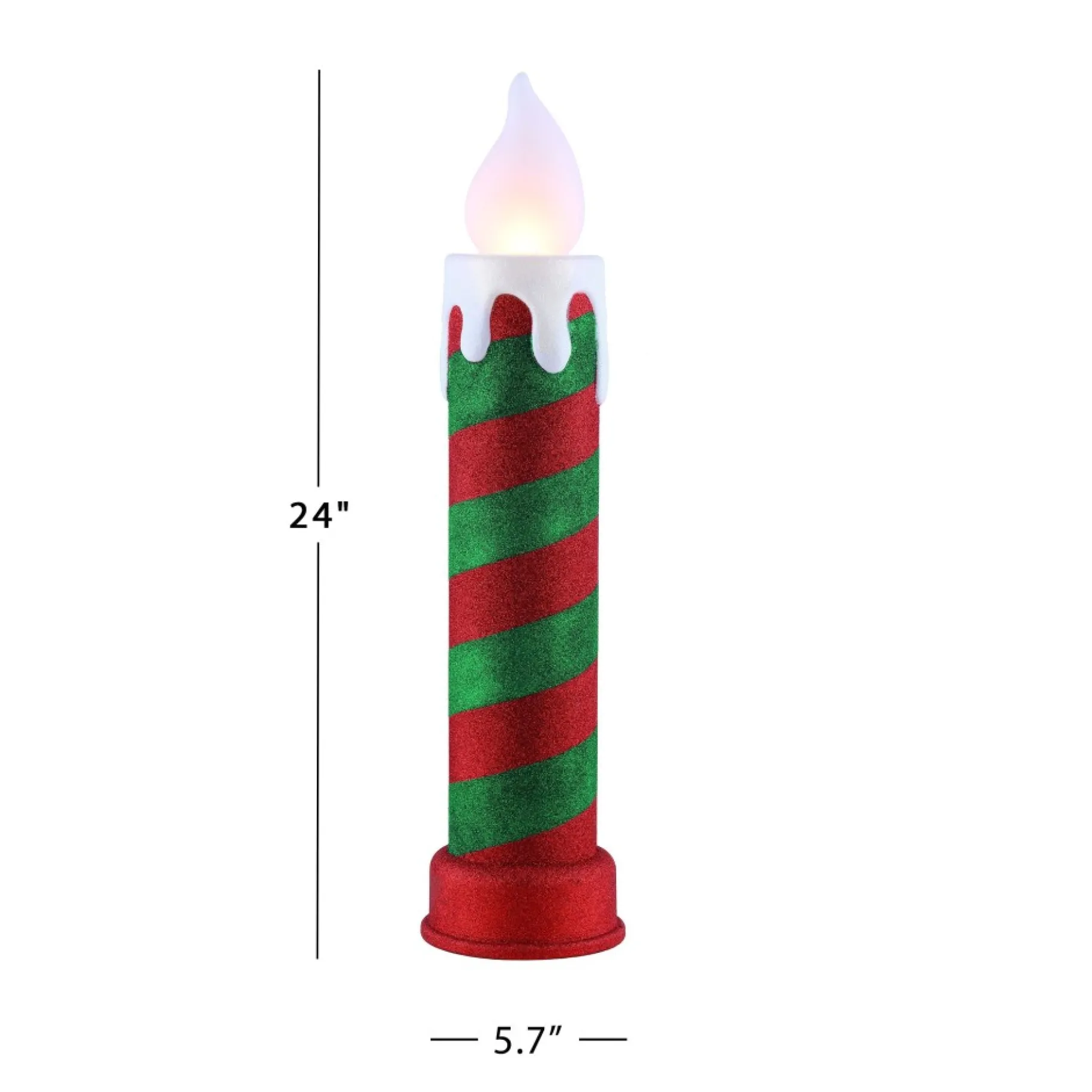 Shop 24" Glittery Blow Mold Candle - Red & Green Blow Molds