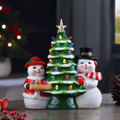 Flash Sale 12" Mr & Mrs Snowman Nostalgic Ceramic Tree Character Trees