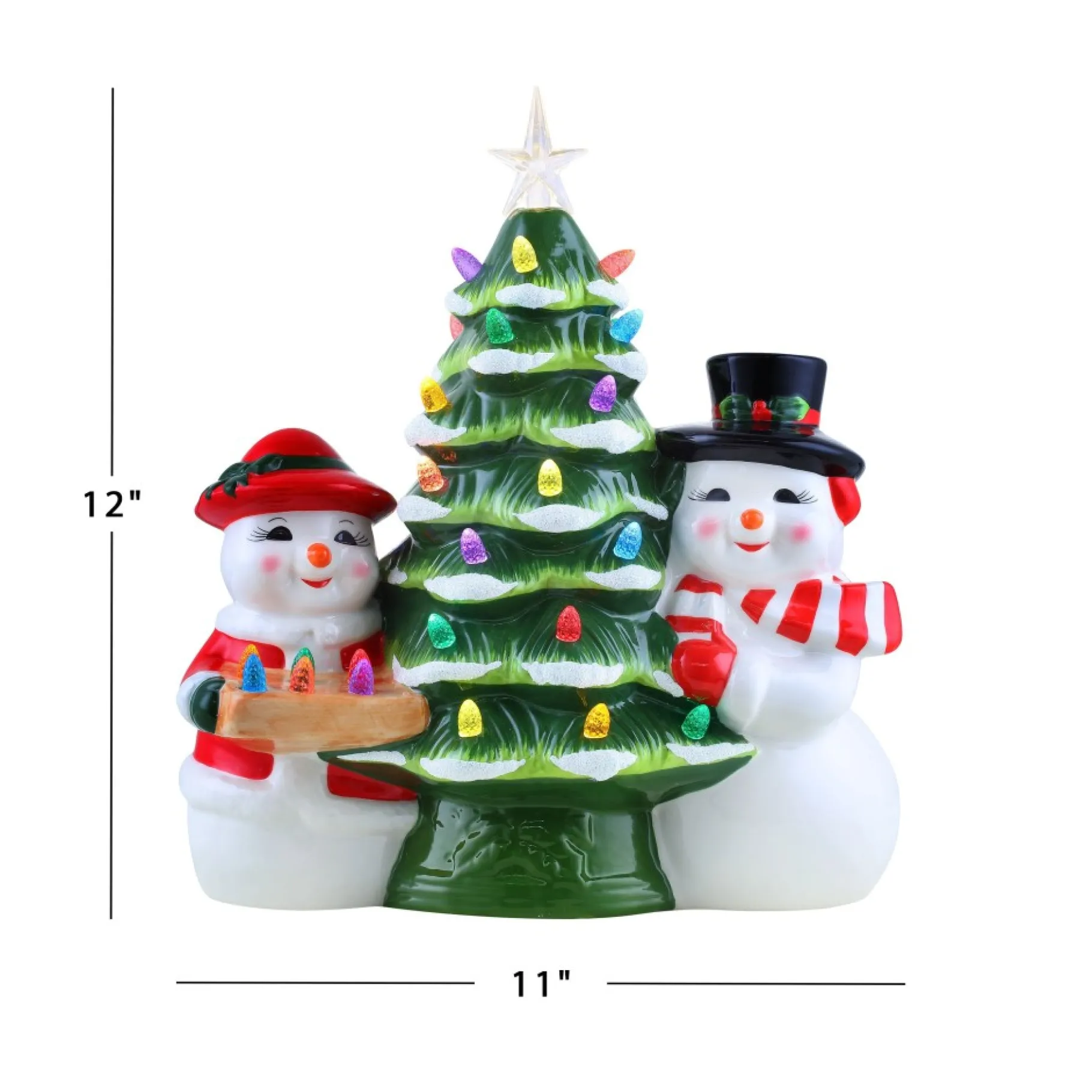 Flash Sale 12" Mr & Mrs Snowman Nostalgic Ceramic Tree Character Trees