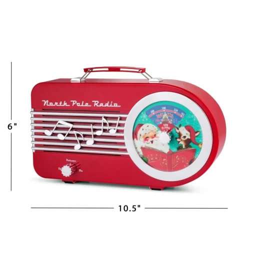 Clearance 10.5" North Pole Radio Musical Decor