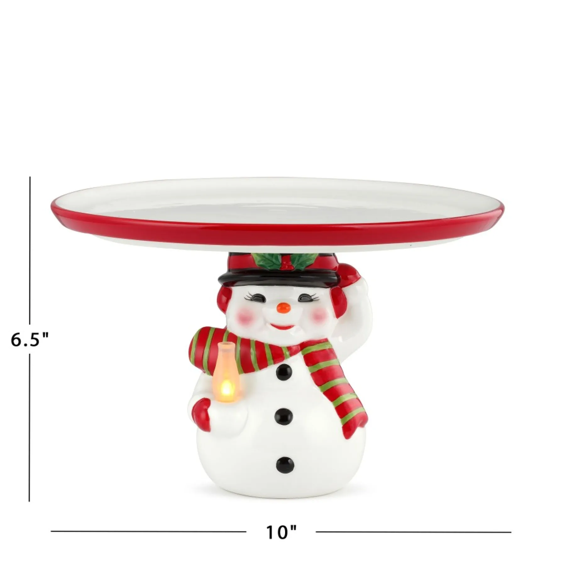 Flash Sale 10" Nostalgic Ceramic Cake Plate - Snowman Plates & Platters