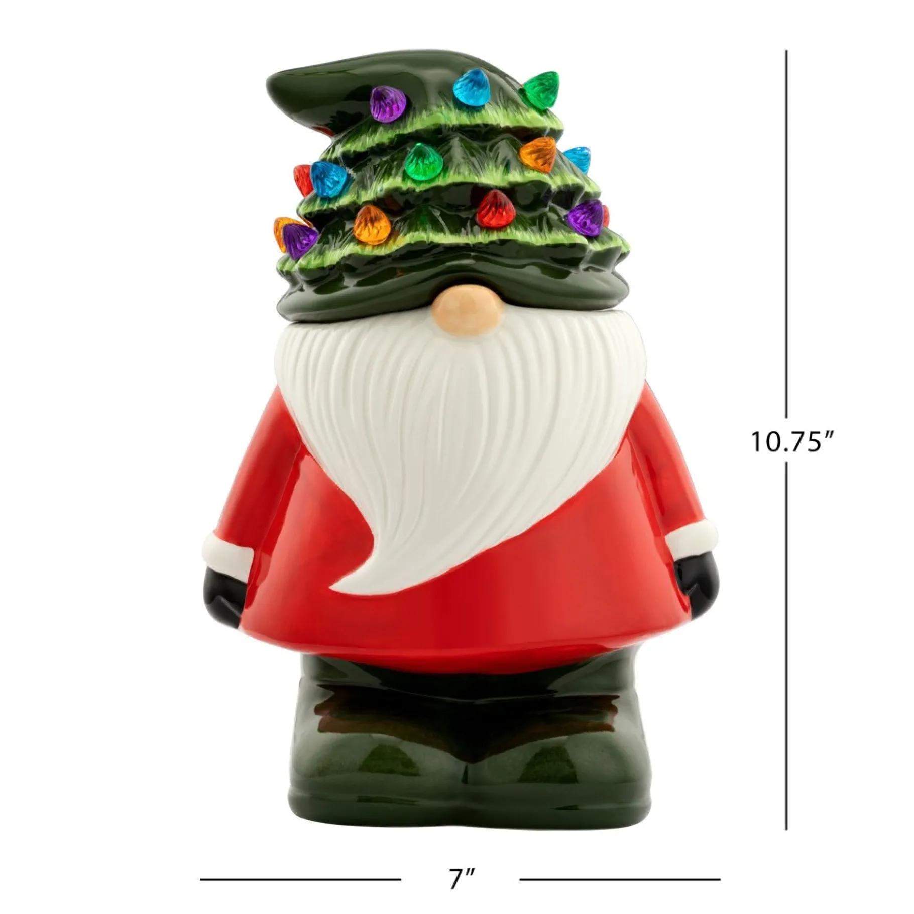 Fashion 10.75" Nostalgic Ceramic Lit Gnome Cookie Jar Cookie Jars