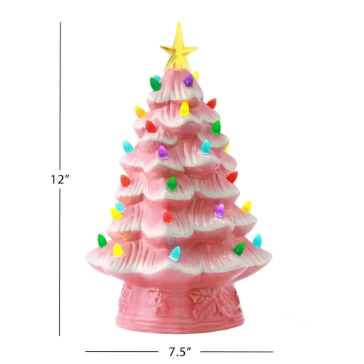 Cheap 12" Nostalgic Ceramic Tree - Pink Pink Ceramic Trees