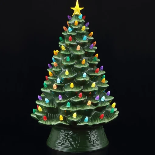 Cheap 18" Nostalgic Ceramic Tree - Green Green Ceramic Trees