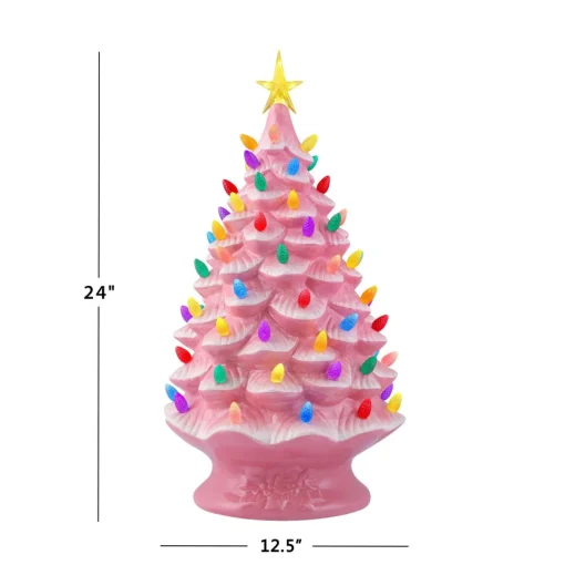 Cheap 24" Nostalgic Ceramic Tree - Pink Pink Ceramic Trees