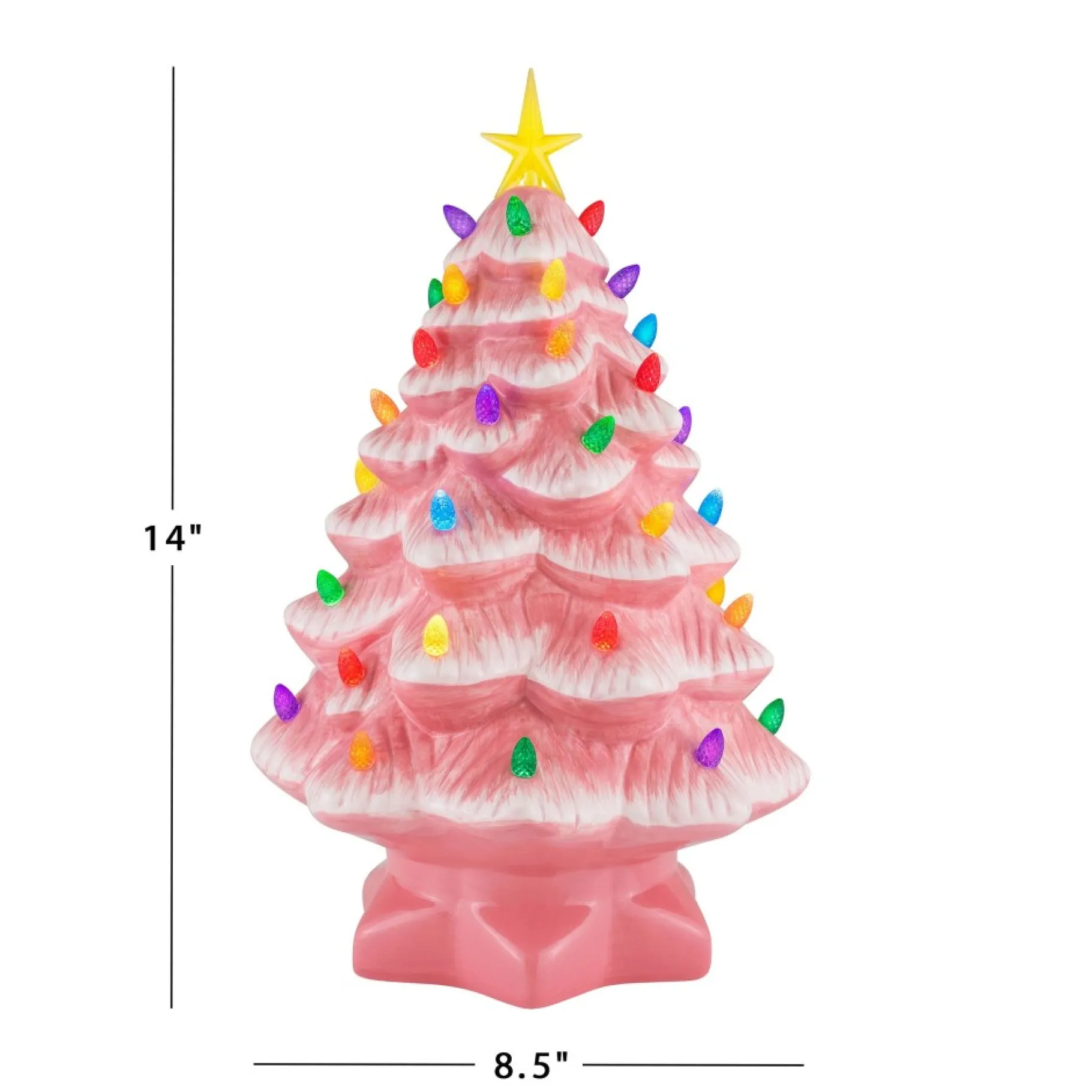 Cheap 14" Nostalgic Ceramic Tree - Pink Pink Ceramic Trees