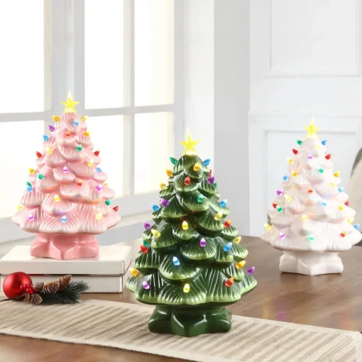 Cheap 14" Nostalgic Ceramic Tree - Pink Pink Ceramic Trees