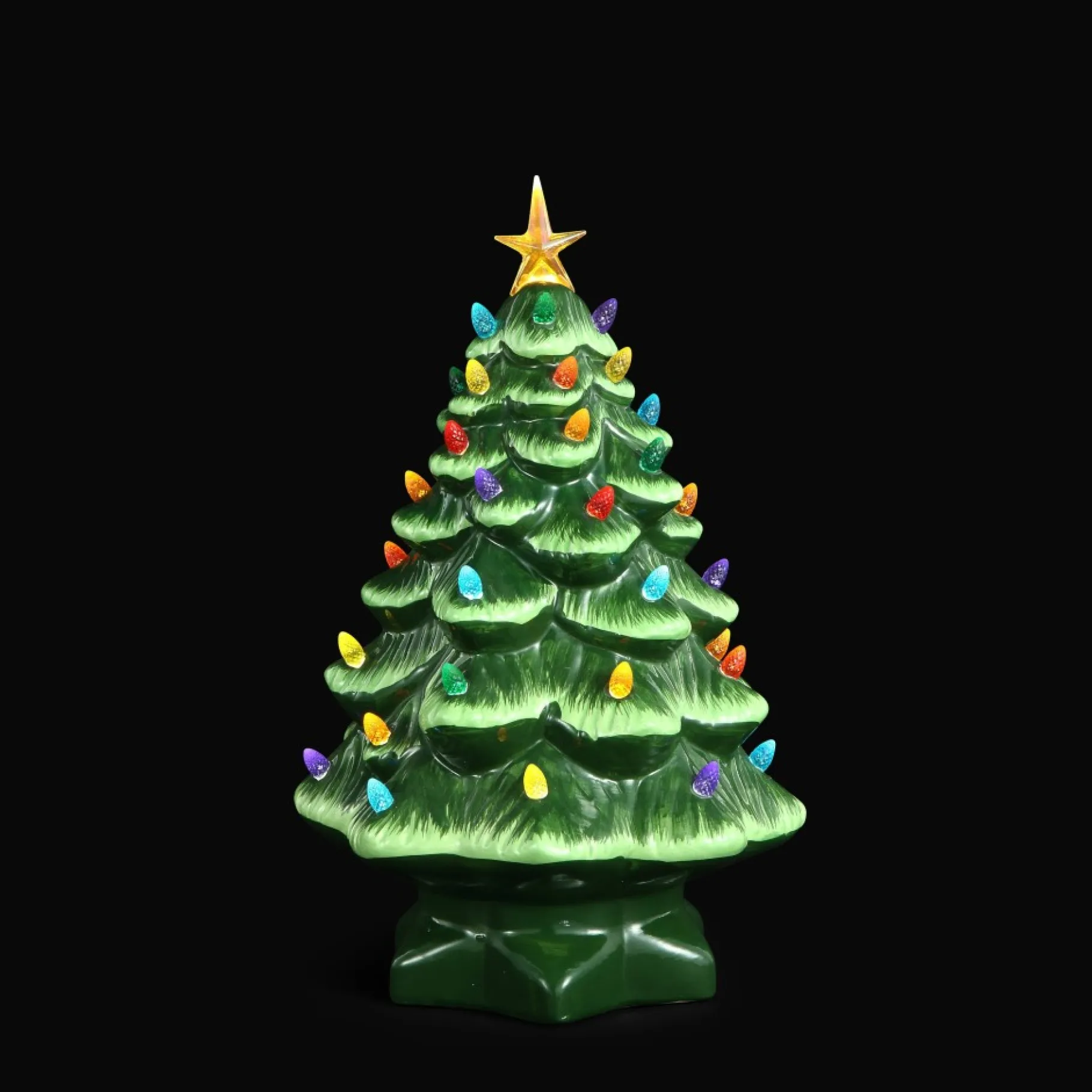 Hot 14" Nostalgic Ceramic Tree - Green Green Ceramic Trees