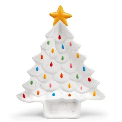 Cheap 14.25'' Nostalgic Ceramic Tree Dip Platter - White Plates & Platters