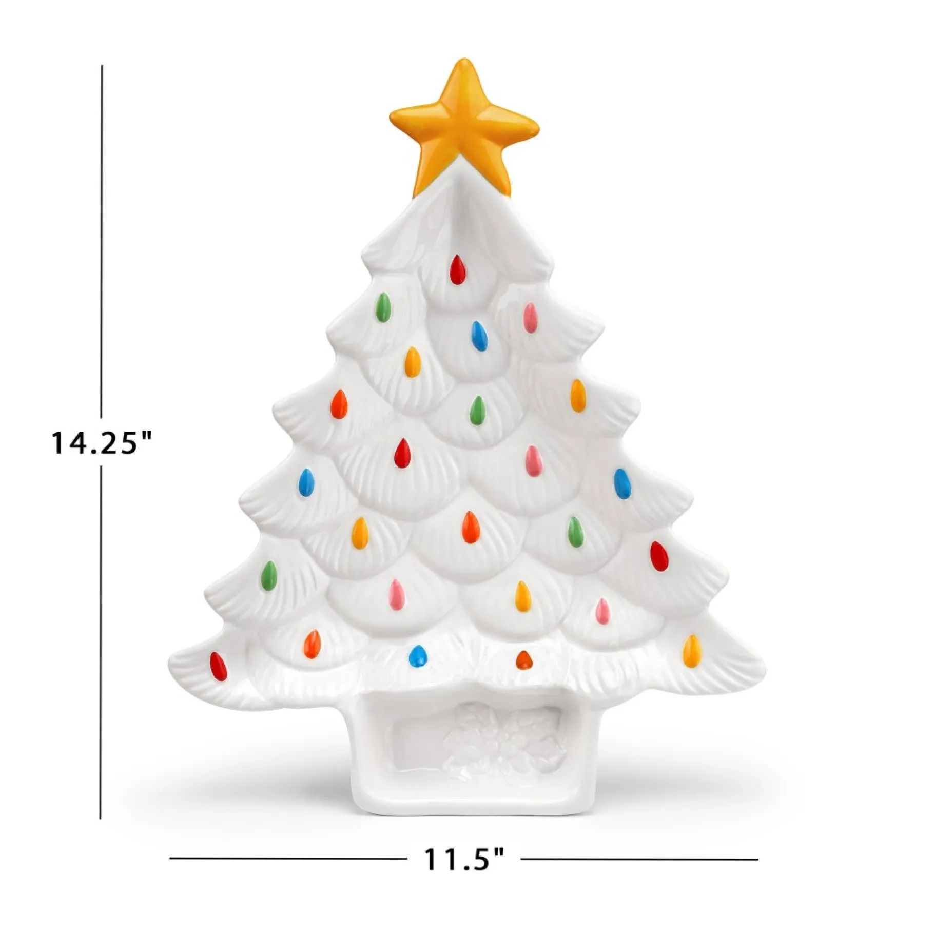 Cheap 14.25'' Nostalgic Ceramic Tree Dip Platter - White Plates & Platters