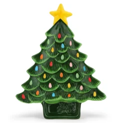Store 14.25'' Nostalgic Ceramic Tree Dip Platter - Green Plates & Platters