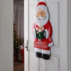 Cheap 32.5" Outdoor Metal Santa Sign Signs