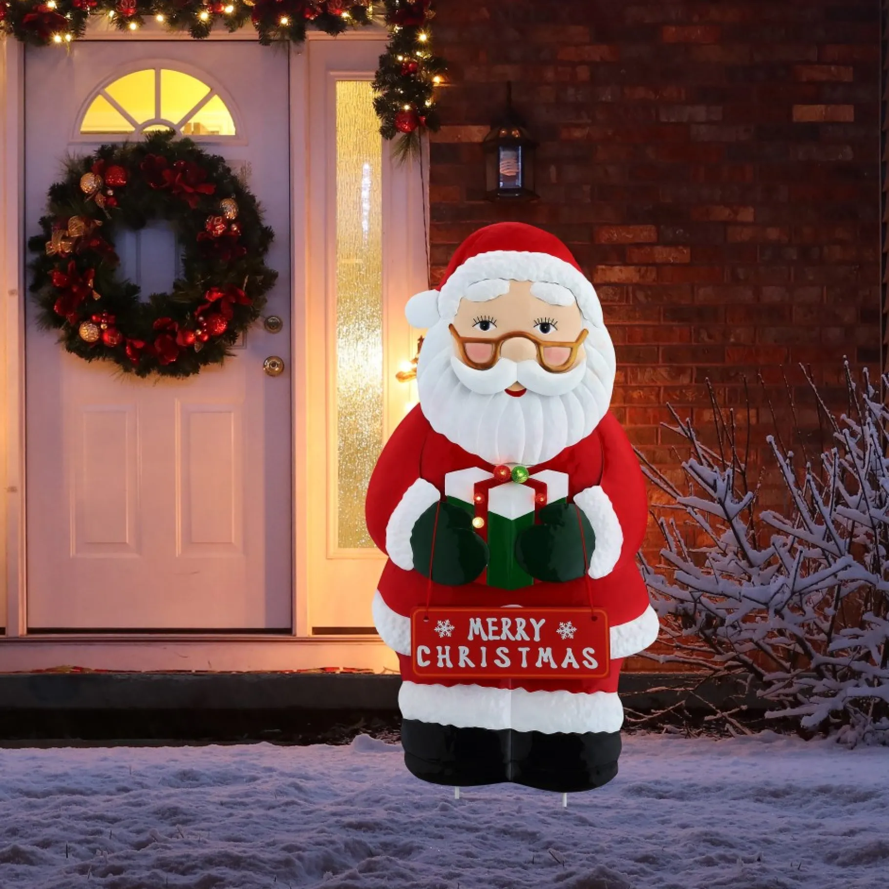 Cheap 32.5" Outdoor Metal Santa Sign Signs