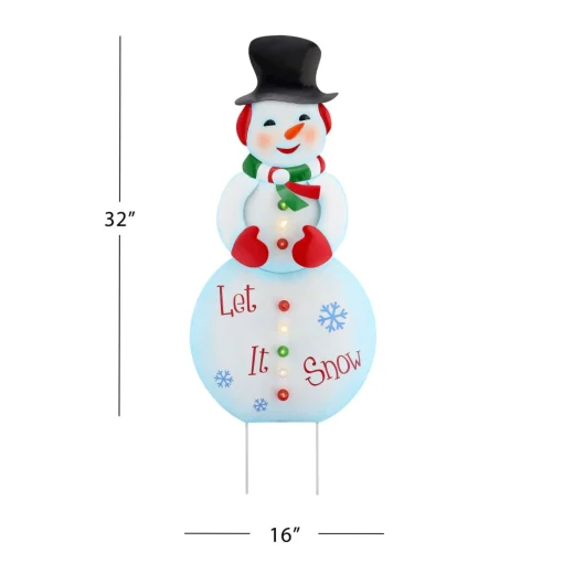 Clearance 32" Outdoor Metal Snowman Sign Signs