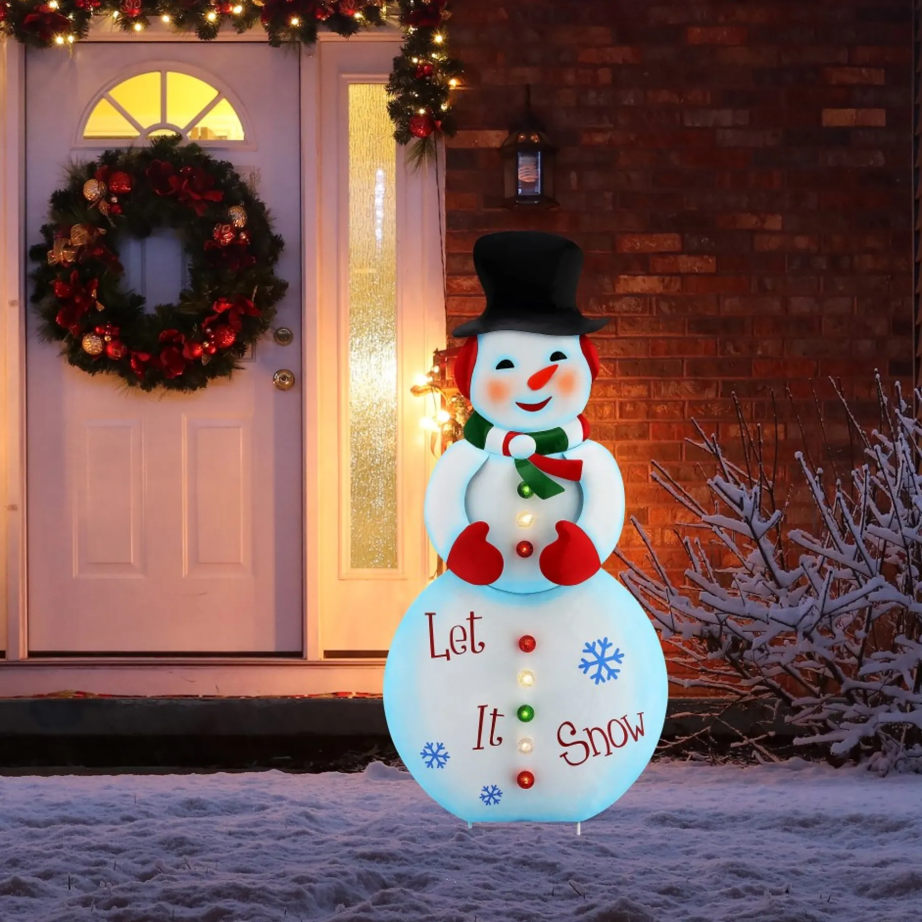 Clearance 32" Outdoor Metal Snowman Sign Signs