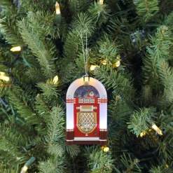 Best 4.9" Retro Jukebox Ornament - White Musical Decor