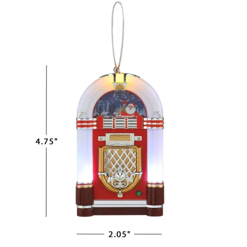 Best 4.9" Retro Jukebox Ornament - White Musical Decor