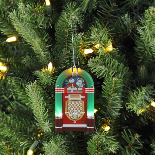 New 4.9" Retro Jukebox Ornament - Green Ornaments