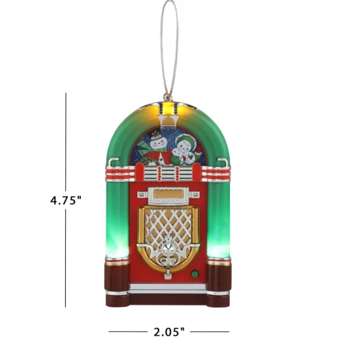 New 4.9" Retro Jukebox Ornament - Green Ornaments