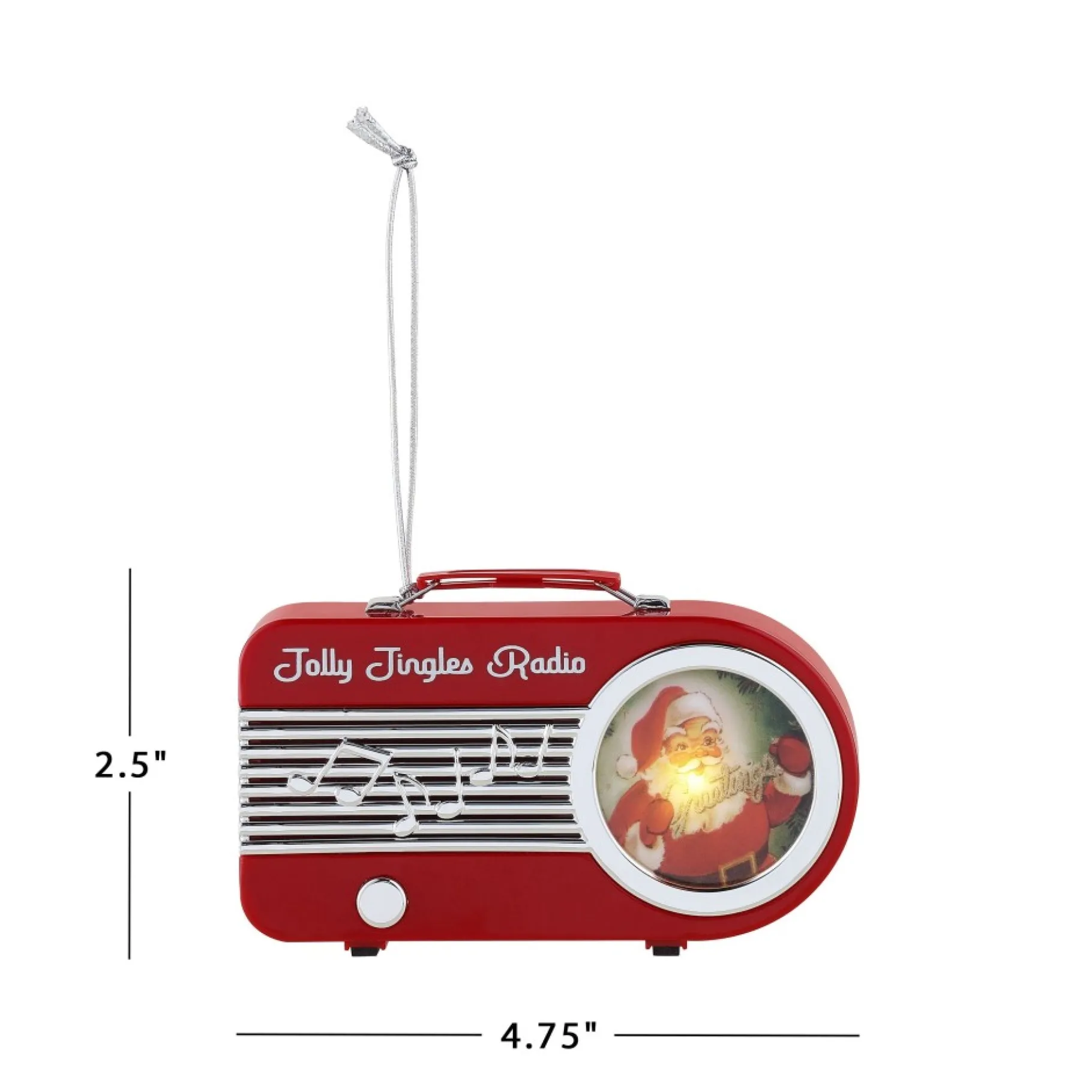 Best Sale 4.75" Retro Radio Ornament - Red Ornaments