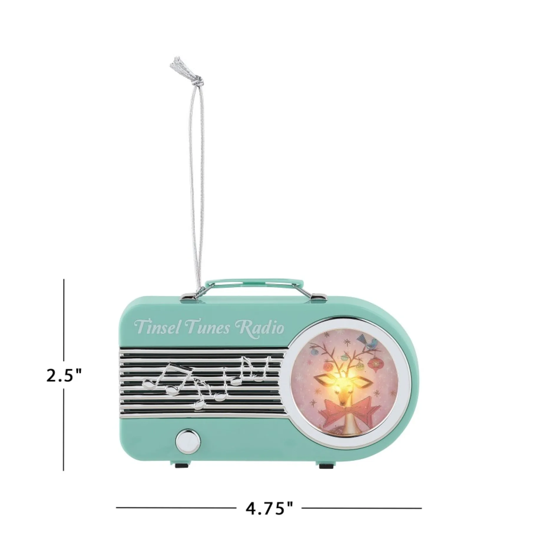 Outlet 4.75" Retro Radio Ornament - Teal Ornaments