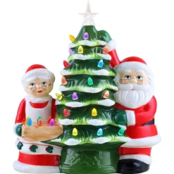 Best 12" Santa & Mrs Claus Nostalgic Ceramic Tree Character Trees