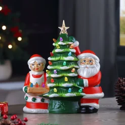 Best 12" Santa & Mrs Claus Nostalgic Ceramic Tree Character Trees