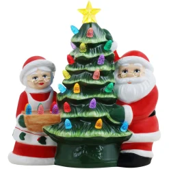 Clearance 9.25" Santa & Mrs. Claus Nostalgic Ceramic Tree Character Trees