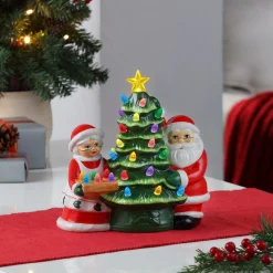 Clearance 9.25" Santa & Mrs. Claus Nostalgic Ceramic Tree Character Trees