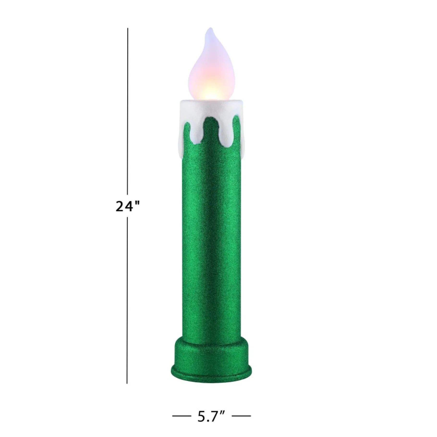 Best 24" Set Of 2 Blow Mold Candles - Green Blow Molds
